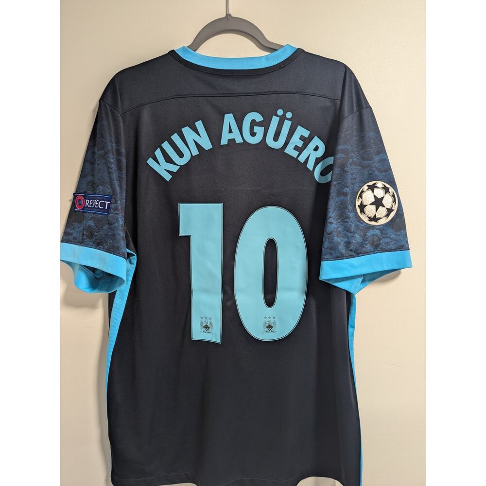 Manchester City Aguero Jersey XL UCL Soccer Shirt